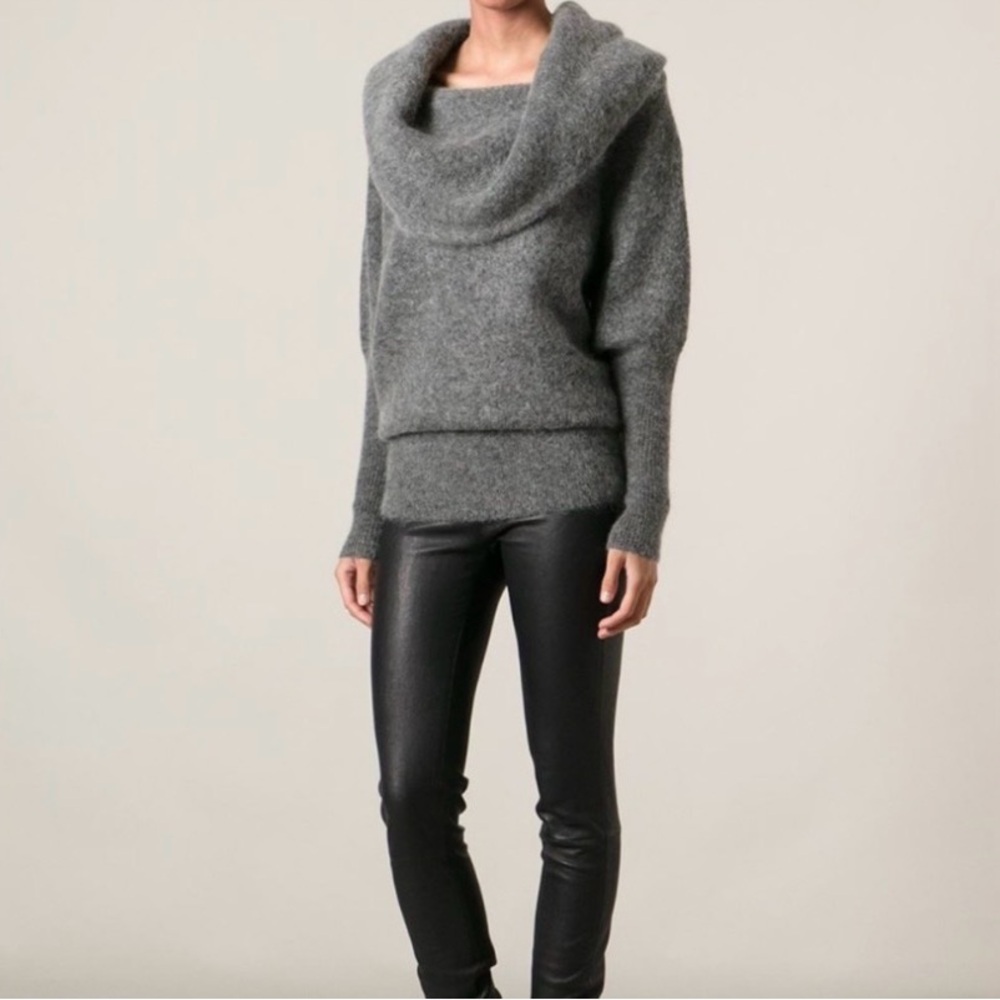 Acne Studios Oversized Cowl Neck Sweater - Charcoal Gray